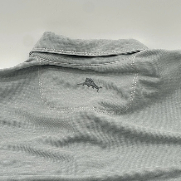 Tommy Bahama Tencel Lyocell Polo Mens Medium Grey Short Sleeve - Picture 7 of 8